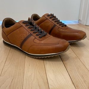 EUC Thomas & Vine Fenway Low Top Sneaker Cognac mens size 9 (Feels Like 9.5)